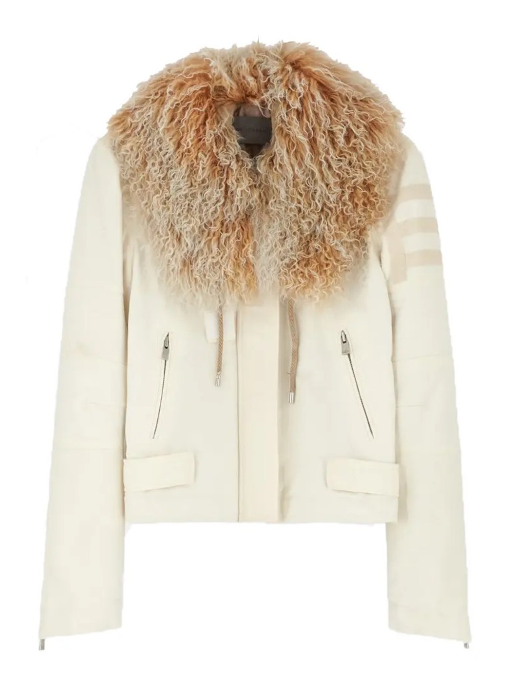 Zoe Jordan Mongolian Fur Collar Cotton Jacket